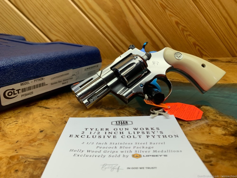 NEW IN BOX ! LIPSEY'S EXCLUSIVE COLT PYTHON .357 MAGNUM NITRE BLUE ACCENTS -img-0