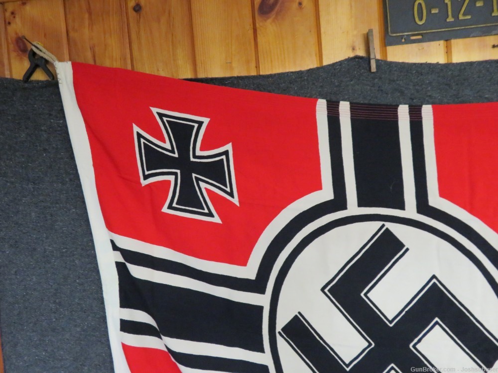 WWII GERMAN KRIEGSMARINE NAVY KRIEGS FLAG-ORIGINAL-EXCELLENT-NICE MARKINGS-img-1