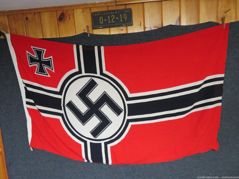 WWII GERMAN KRIEGSMARINE NAVY KRIEGS FLAG-ORIGINAL-EXCELLENT-NICE MARKINGS-img-0