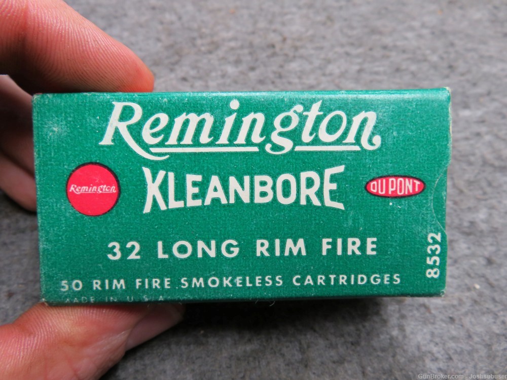 VINTAGE BOX REMINGTON .32 LONG RIMFIRE AMMO-EXCELLENT-FULL 50 ROUNDS-img-0