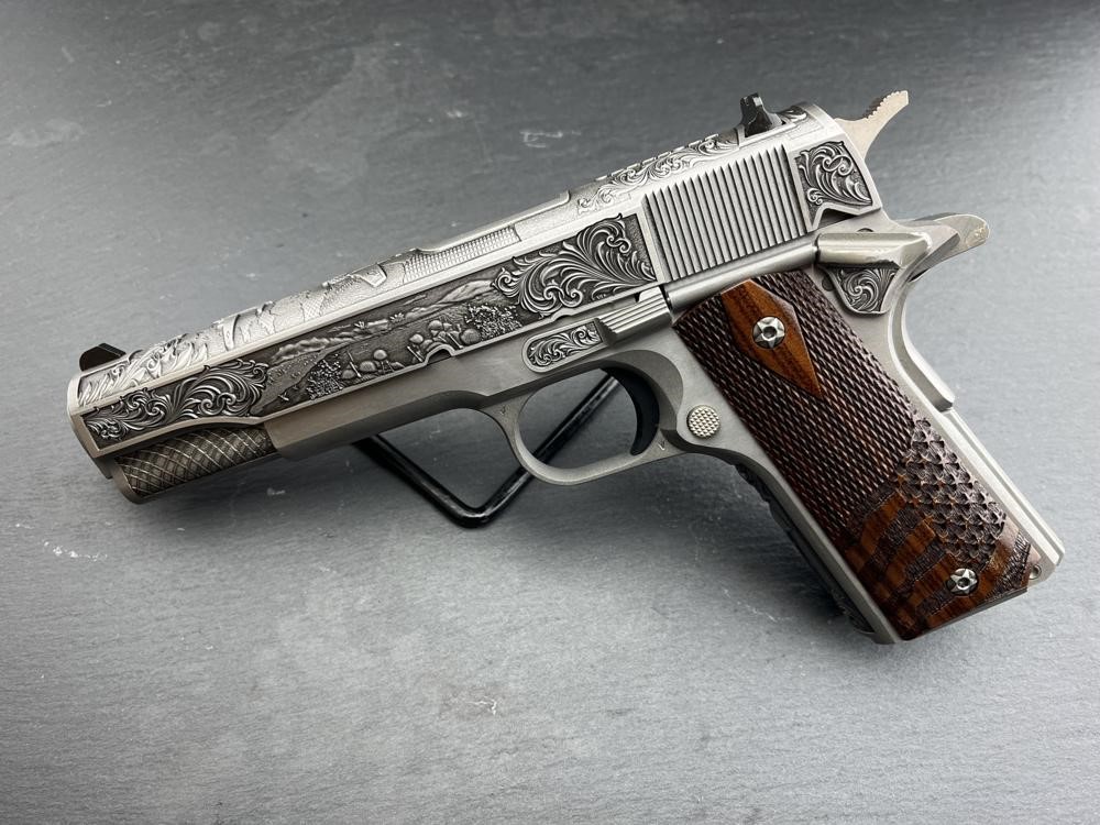 Colt 1911 Custom Engraved D-Day Commemorative in .38 Super by Altamont-img-0