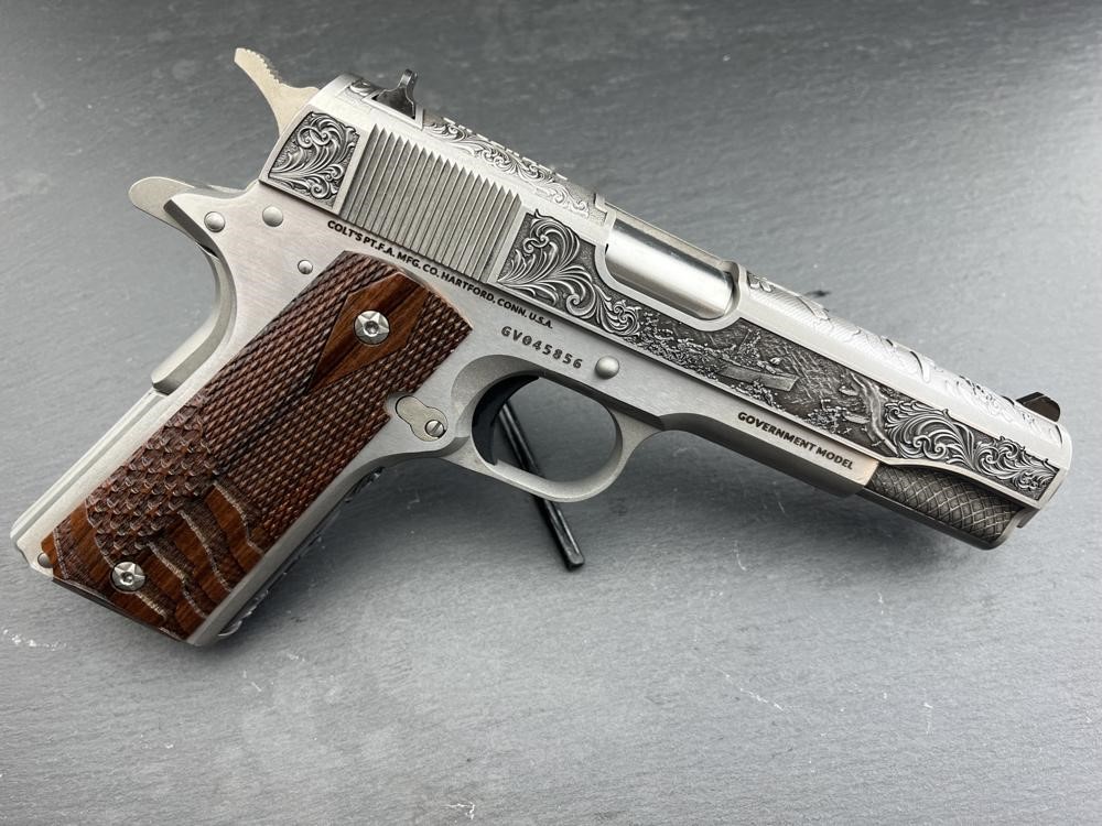 Colt 1911 Custom Engraved D-Day Commemorative in .38 Super by Altamont-img-1