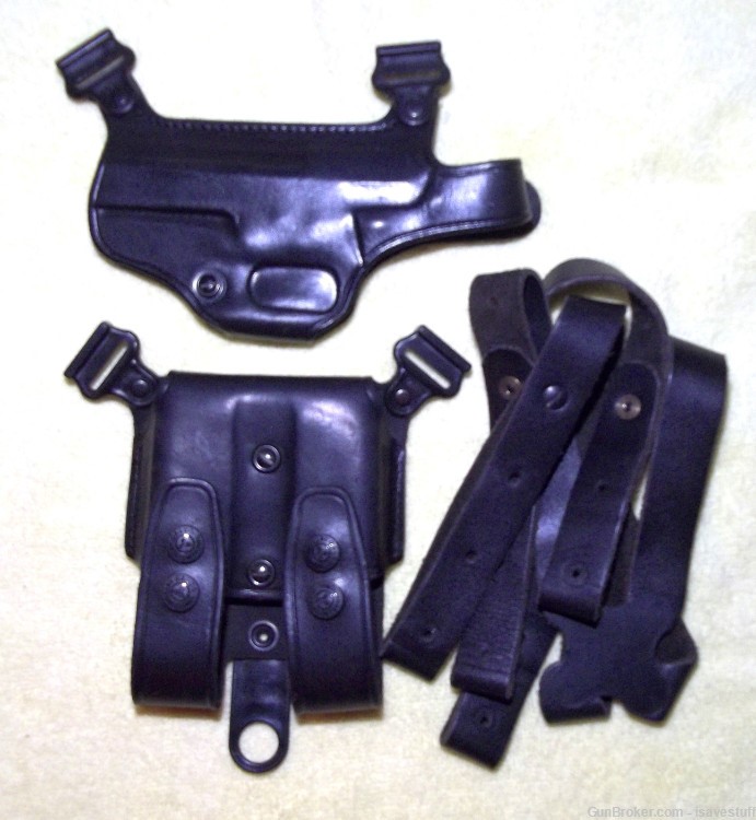 GALCO Miami Classic LEFT HAND Shoulder Holster Beretta 92F FS + tie downs -img-0