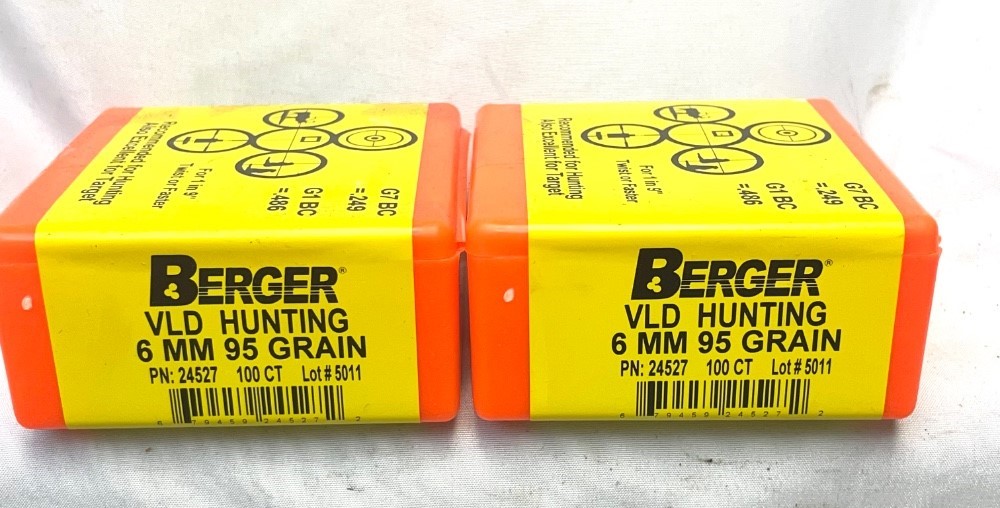Berger 6MM 95g  VLD Hunting PN: 24527 TWO FULL BOXES-img-0