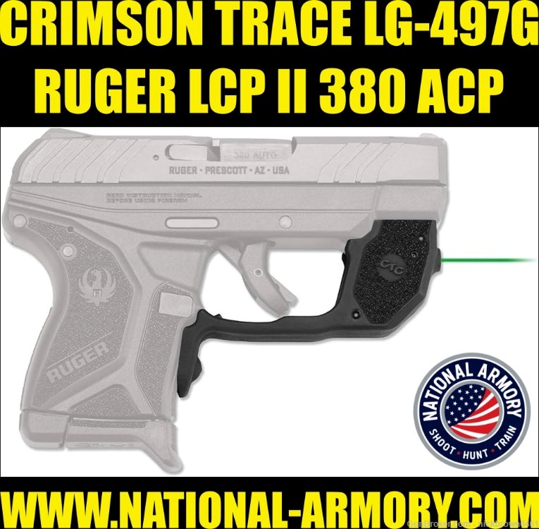 CRIMSON TRACE LG-497G GREEN LASER FITS RUGER LCP II 380 ACP-img-0