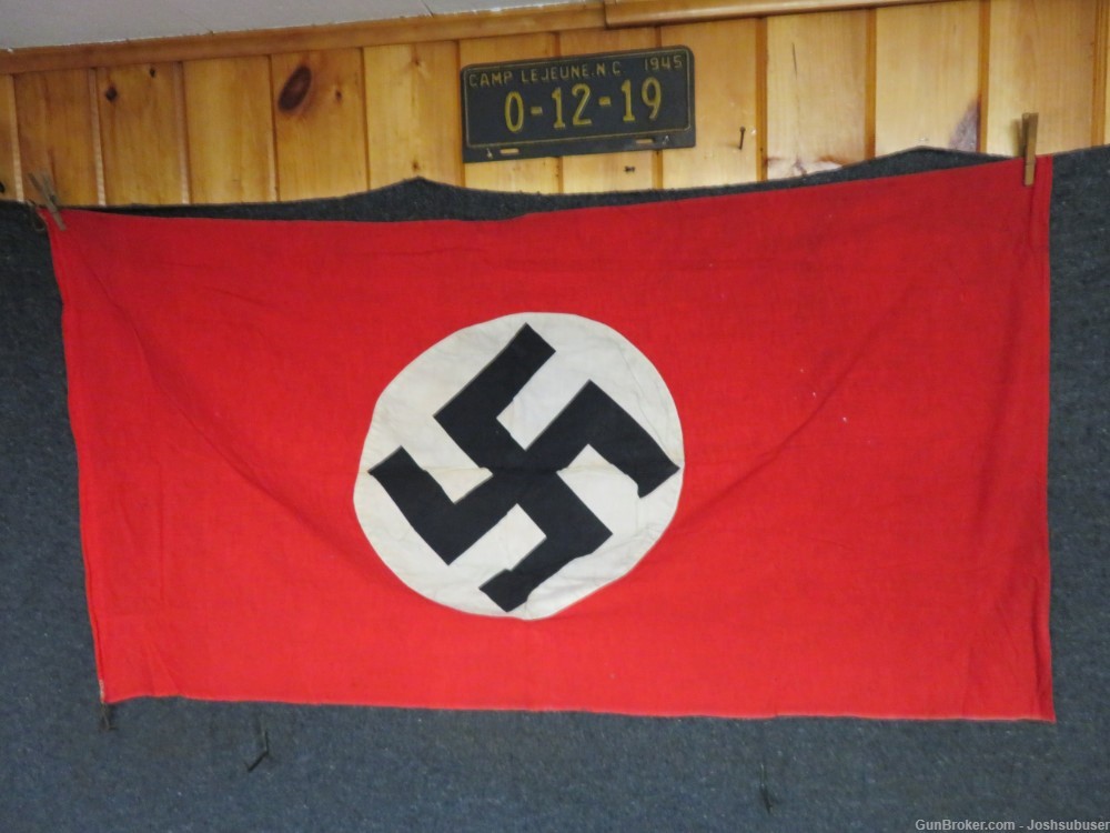 WWII GERMAN NSDAP / NATIONAL FLAG-ORIGINAL-NICE DISPLAY!-img-0