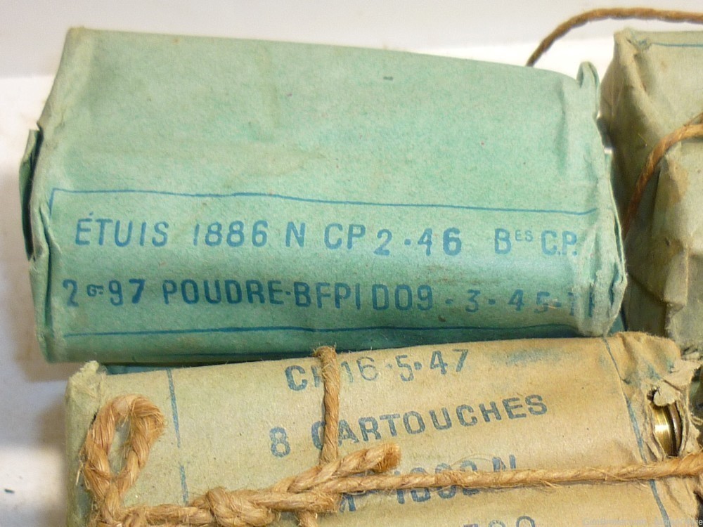 8rd - ORIGINAL AMMO - 8mm Lebel 8x50R - French Packets - 1939 and 1947 WW2-img-8