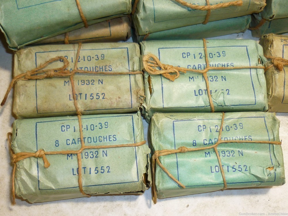 8rd - ORIGINAL AMMO - 8mm Lebel 8x50R - French Packets - 1939 and 1947 WW2-img-2