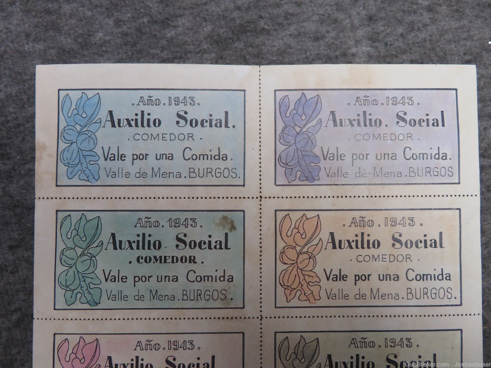 WWII SPANISH RATION COUPONS SHEET-BLUE DIVISION IN RUSSIA-EXCELLENT-img-6