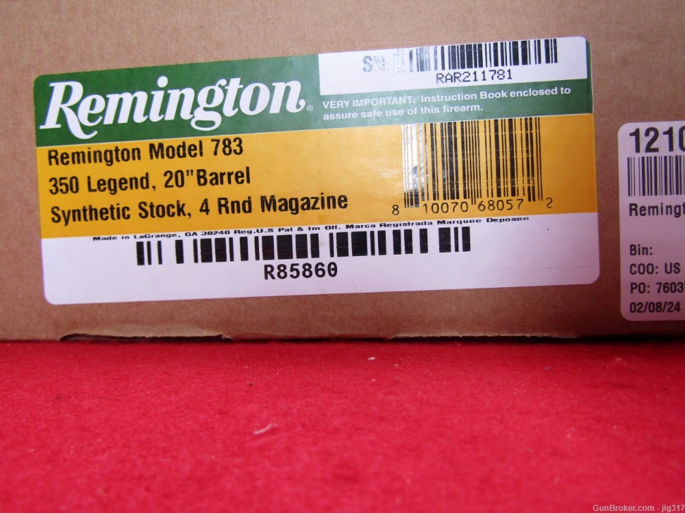 Remington 783 Synthetic 350 LEG Bolt Action Rifle New in Box R85868-img-20