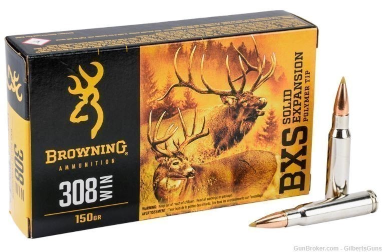 Browning BXS 308 150 Grain Ballistic Tip Ammunition B192403081-img-0
