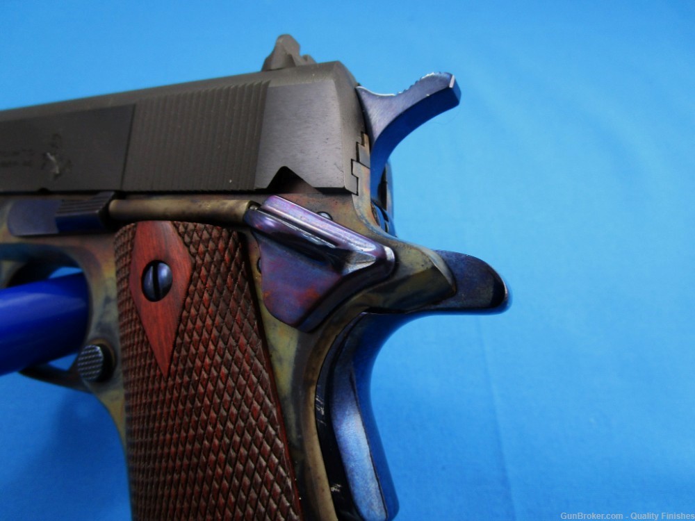 1911 Colt 70 Series  Must SEE Case Color Frame Blue Slide Nitre Parts -img-2