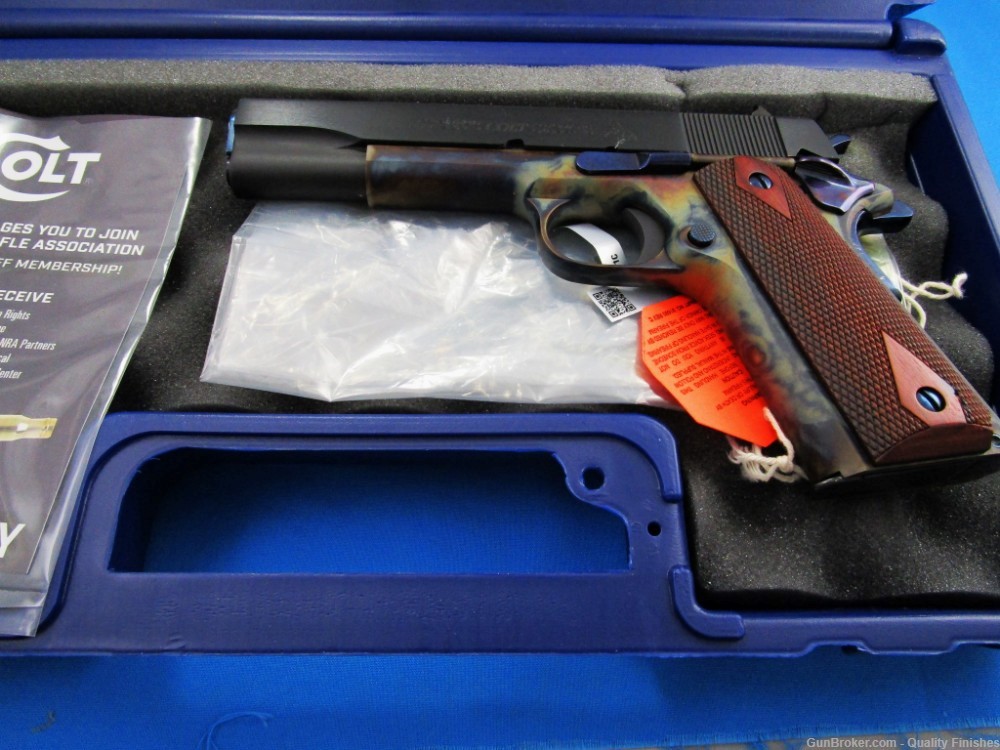 1911 Colt 70 Series  Must SEE Case Color Frame Blue Slide Nitre Parts -img-12