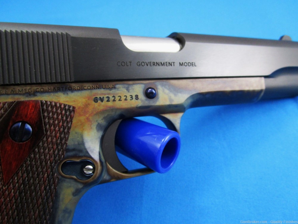 1911 Colt 70 Series  Must SEE Case Color Frame Blue Slide Nitre Parts -img-6