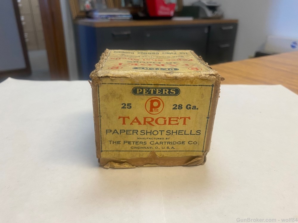 1920s PETERS TARGET 28 gauge  8 Shot Paper Shot Shells -img-3