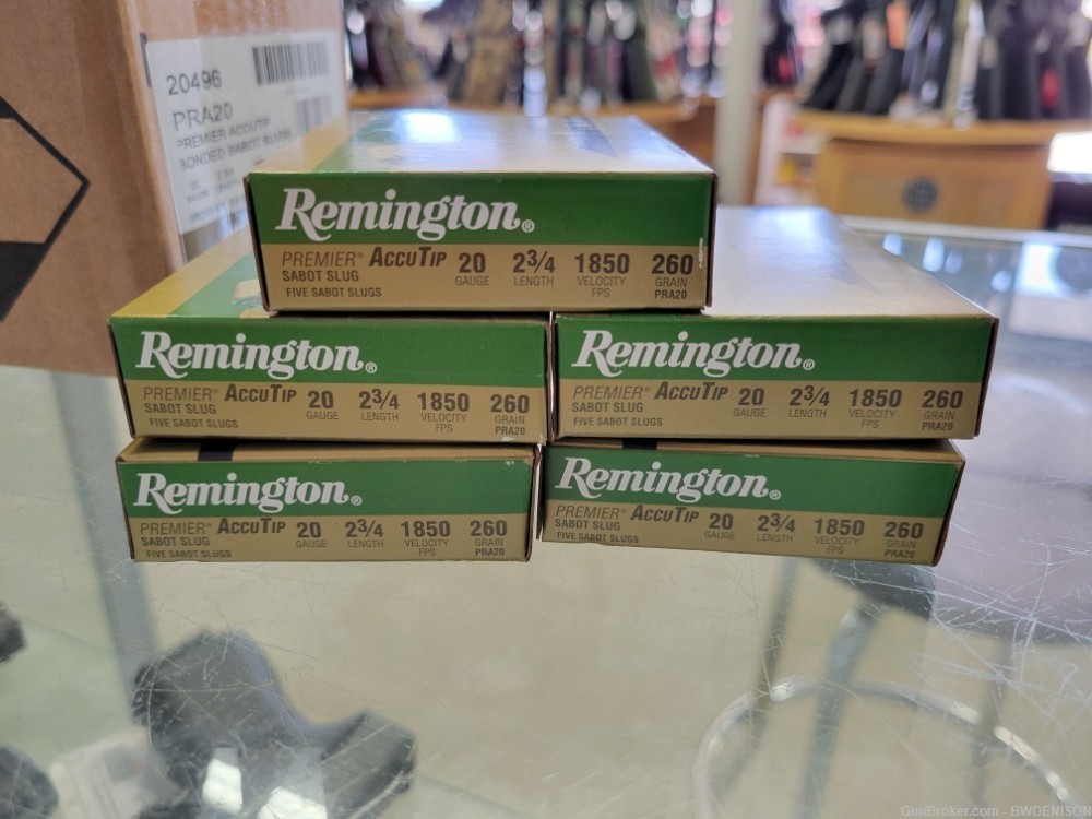 Remington Premier AccuTip Sabot Slugs 20 Gauge 260gr 5 Boxes PRA20-img-0