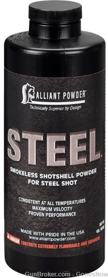 Alliant Steel Smokeless Powder 1lbs Steel Alliant Steal 1 Pounds-img-0