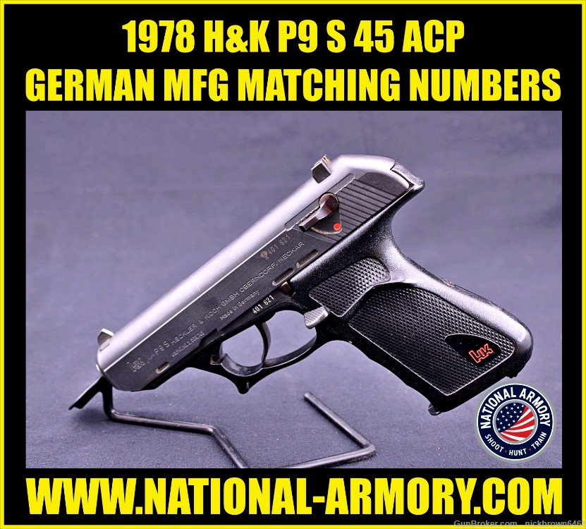 *RARE* 1978 H&K GMBH P9 S 45 ACP 4" BBL GERMAN PRODUCTION MATCHING NUMBERS-img-0