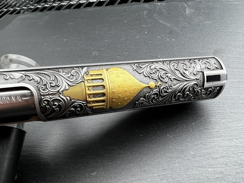 Colt 1911 .38 Super Engraved Scroll Rampant Colt Gold Plated by Altamont-img-14