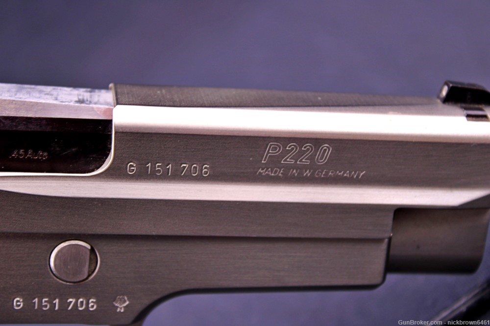 1987 SIG SAUER P220 NICKEL 45ACP GERMAN MFG TYSONS CORNER IMPORT MARK-img-11