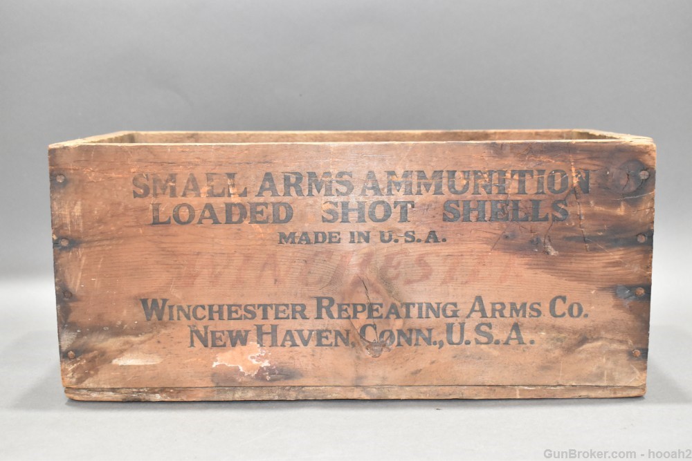 Vintage Winchester Wooden 500 Ct Shotshell Box 2 7/8" 28 G-img-0