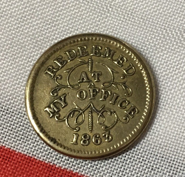 Civil War Coin Merchants Token dated 1863-img-2