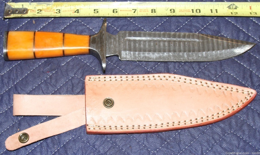 CUSTOM HANDMADE DAMASCUS KNIFE 13 INCH WITH SHEATH-img-0