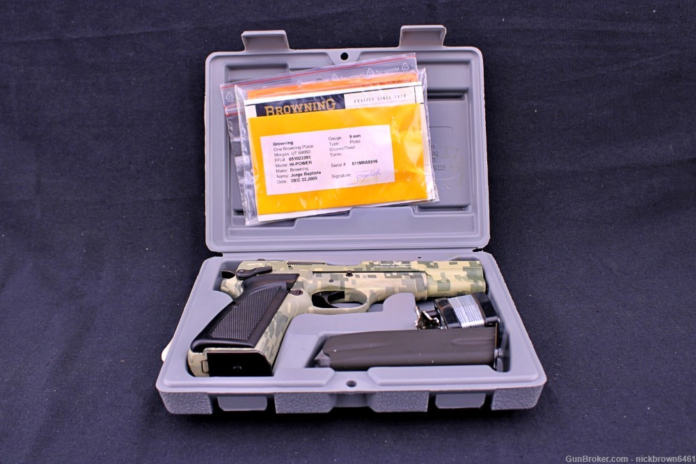 UNFIRED 2010 SHOT SHOW SPECIAL BROWNING HI POWER 9MM DIGITAL GREEN 1 OF 535-img-24