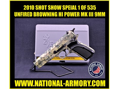 UNFIRED 2010 SHOT SHOW SPECIAL BROWNING HI POWER 9MM DIGITAL GREEN 1 OF 535