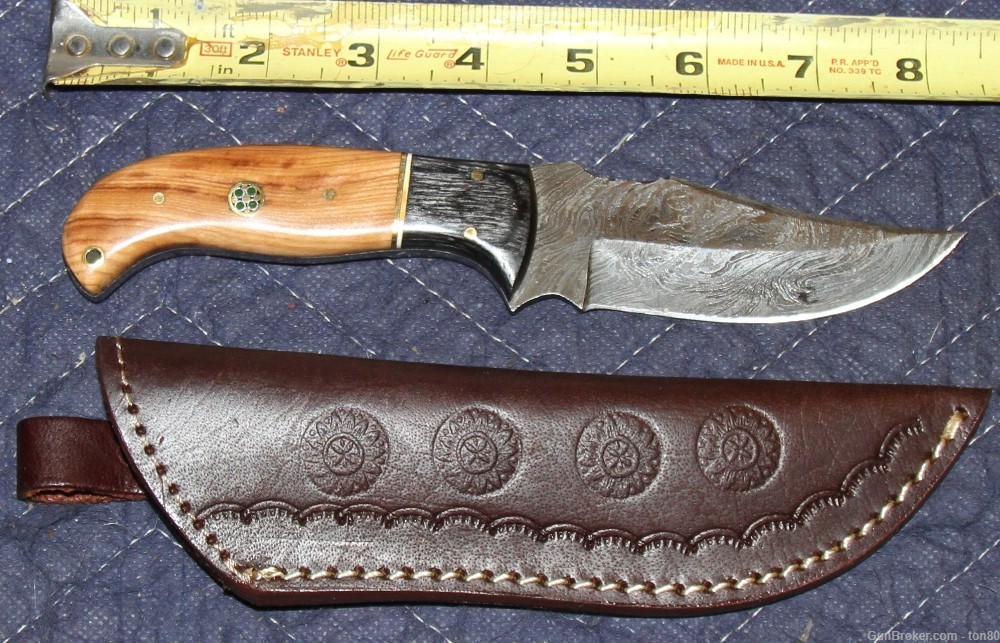 CUSTOM HANDMADE HUNTING KNIFE DAMASCUS 9 INCHES NY3977-img-0