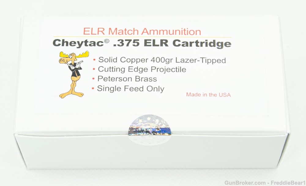 Cheytac© .375 ELR 400 Gr. Match Ammo Cartridges Box of 10-img-3