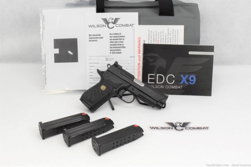 USED IN BOX  - WILSON EDC X9 9MM W/RAIL 9MM 4" - WITH 4 MAGS -img-0