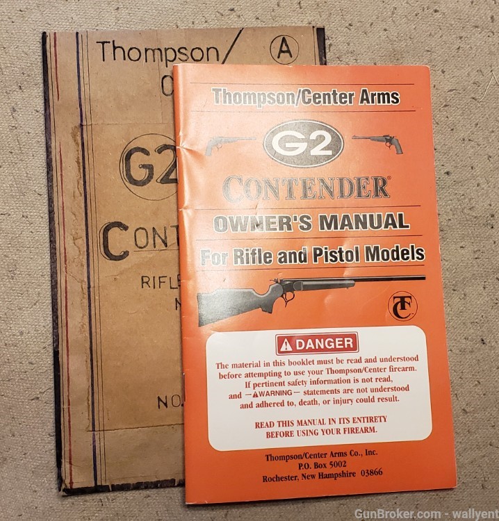 Thompson Center Arms G2 Manual Contender Factory Rifle Pistol Original -img-0