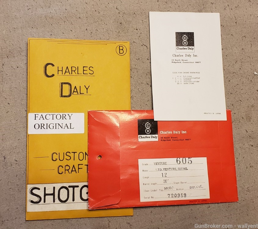 Charles Daly Custom Crafted Shotgun Manual Factory Original vintage packet -img-1