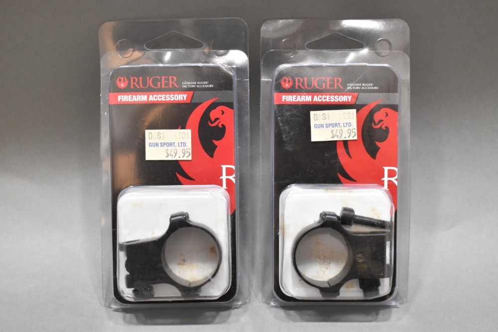 2 Sets Ruger 6B30 X-High Scope Rings Blued 1.187" Height 30mm NOS-img-0