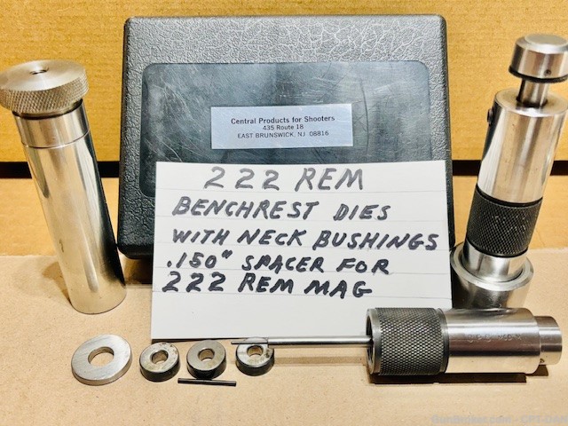 222 REM Precision Benchrest Dies with 3 neck sizer+ spacer to load 222 MAG-img-0