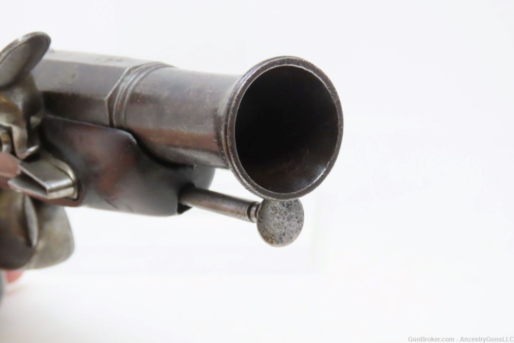 ENGRAVED & INLAID Antique FRENCH Style .54 FLINTLOCK Flared Barrel Pistol  -img-5