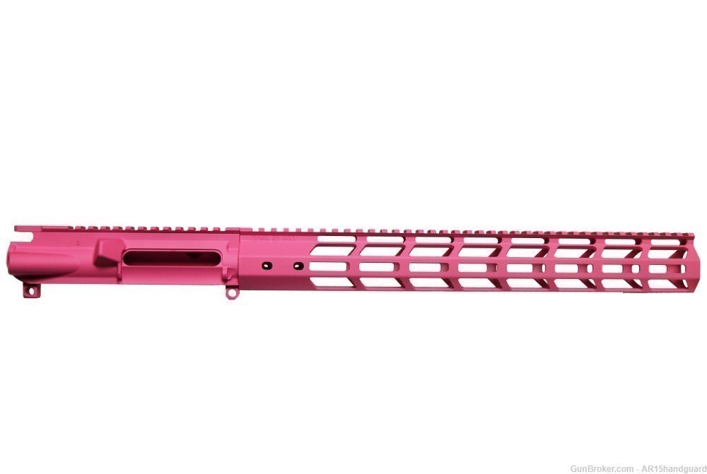 AR15 Stripped upper | Cerakote Pink | 15" MLOK Handguard Combo (MADE IN USA-img-0