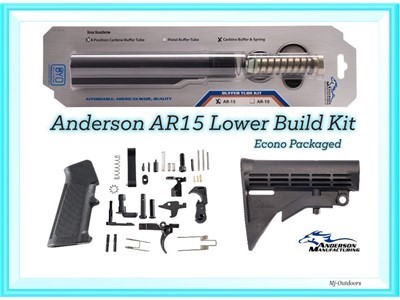 Anderson Ar15 Mil-Spec Lower Build Kit, LPK - Buffer Kit - Stock 
