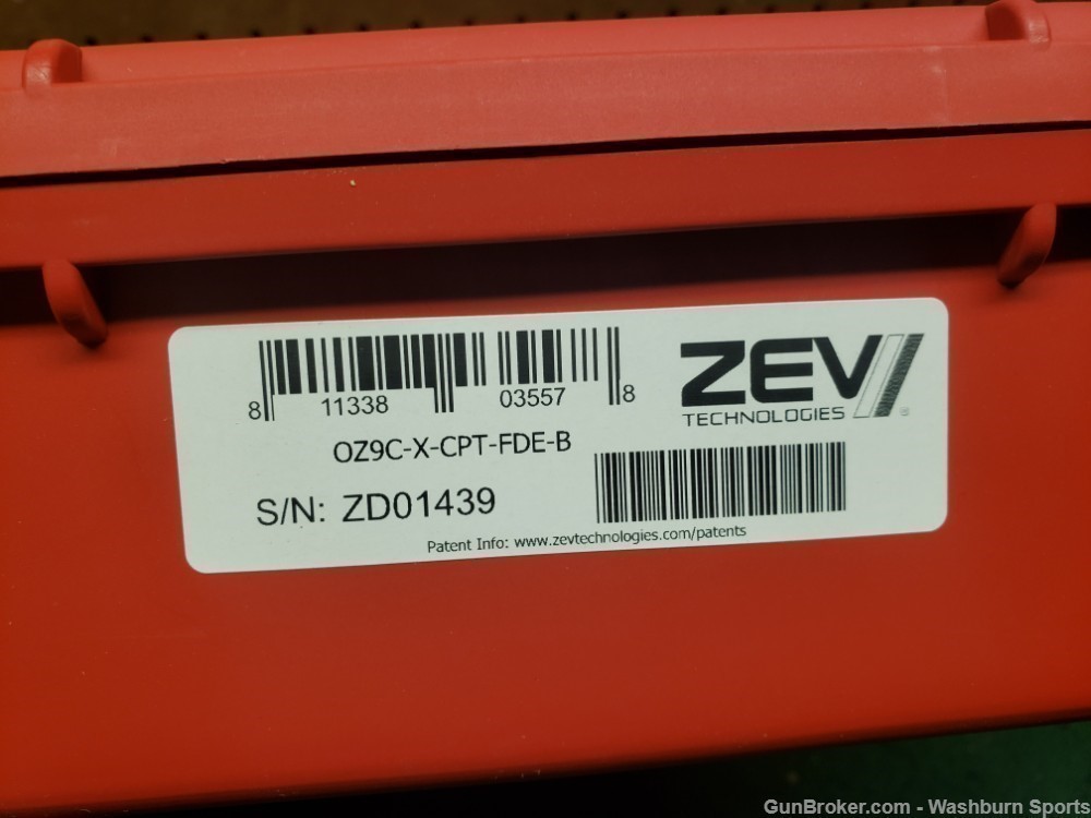 Brand New ZEV Technologies OZ-9 Elite 9mm X Grip Compact FDE 17rd-img-2
