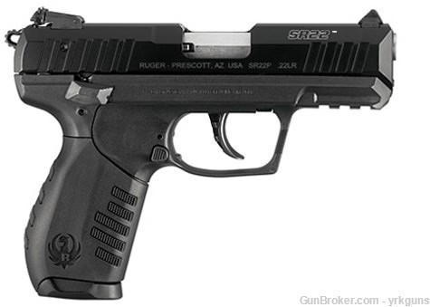 Ruger SR22 22LR Black 3.5" 10rd Handgun NEW 3600-img-0
