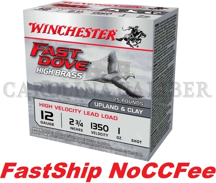 12 WINCHESTER FAST DOVE CLAY 7.5 12GA WFD127B 12 GAUGE-img-0