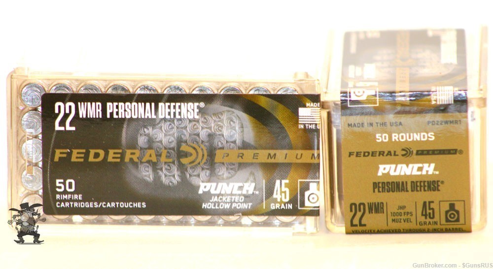 Federal Premium Personal Protection 22 WMR High Velocity "PUNCH" HP 100 Rds-img-0