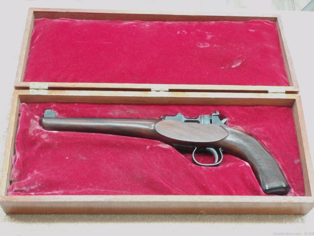 EXTREMELY RARE Thompkins / Varsity 22 cal Target Pistol 1947 EXC COND-img-26
