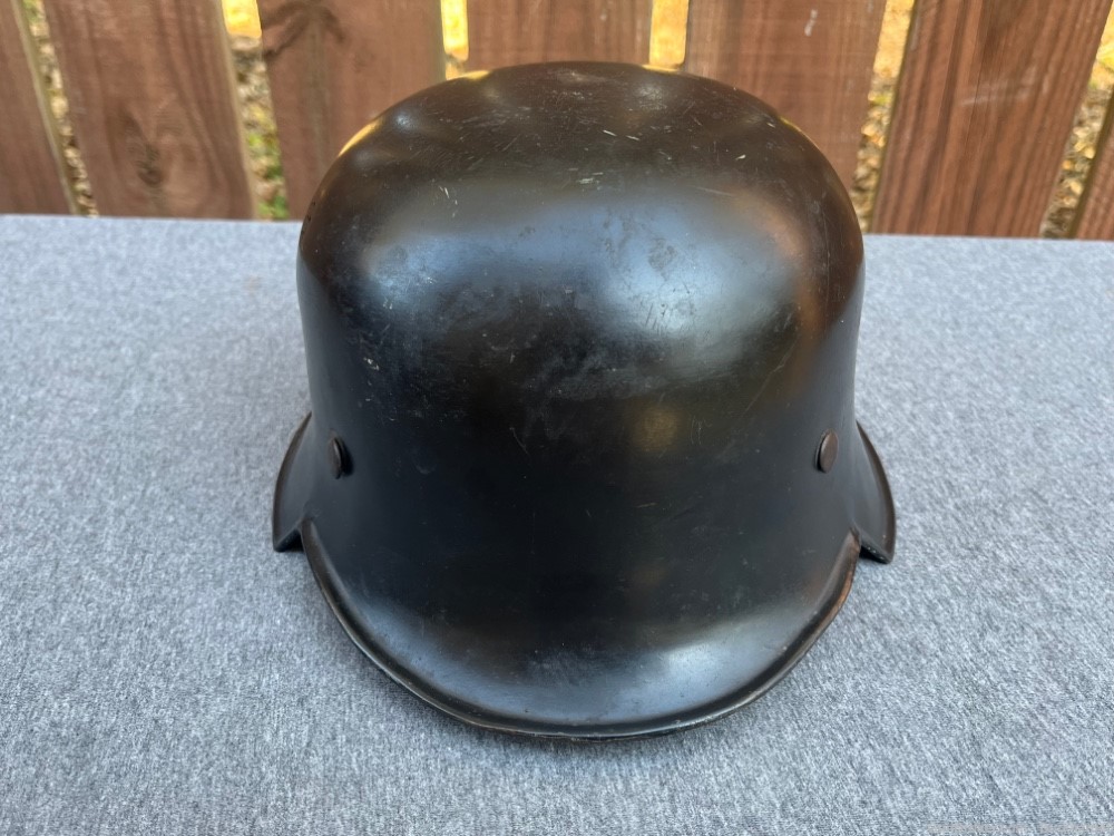 Original WWII M34 German Fire Protection Police Helmet Double Decal Liner-img-6