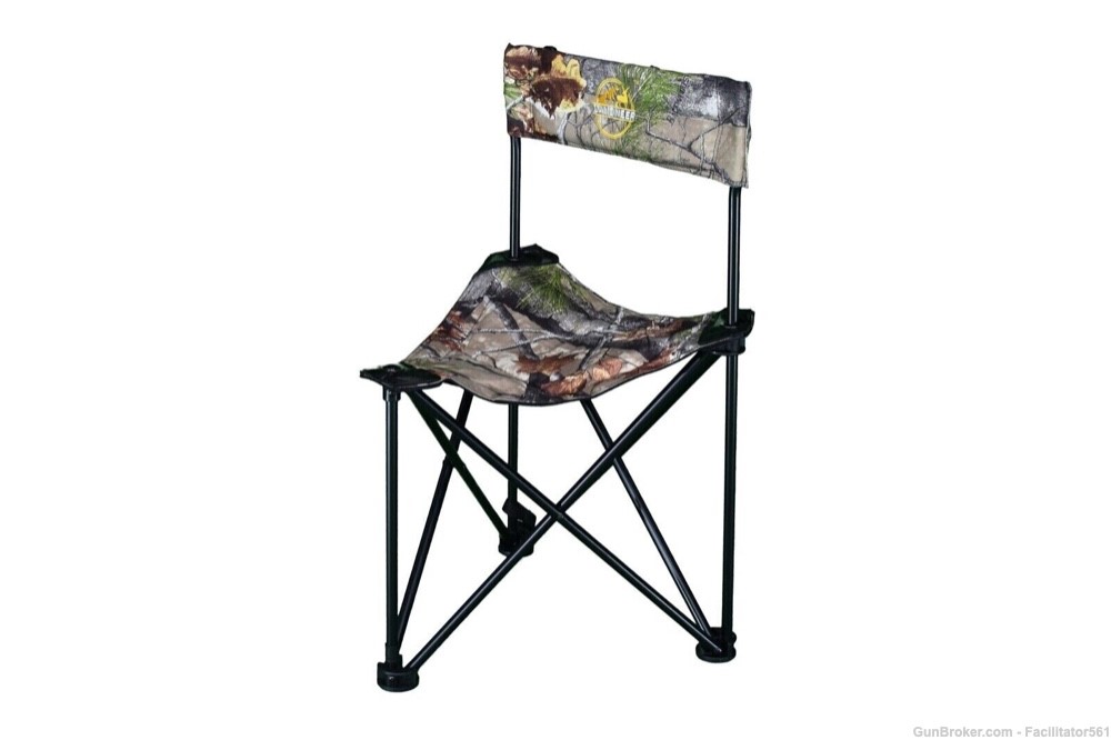 Tripod Chair Camo XL Hunting Stool Portable Light Wt Comfortable Backrest-img-1