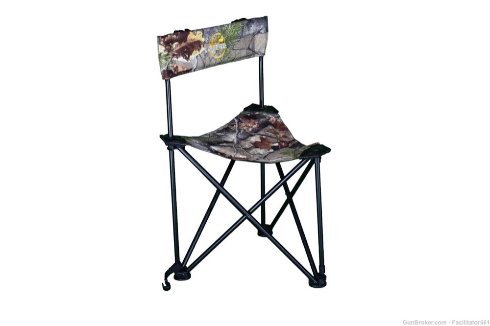 Tripod Chair Camo XL Hunting Stool Portable Light Wt Comfortable Backrest-img-0