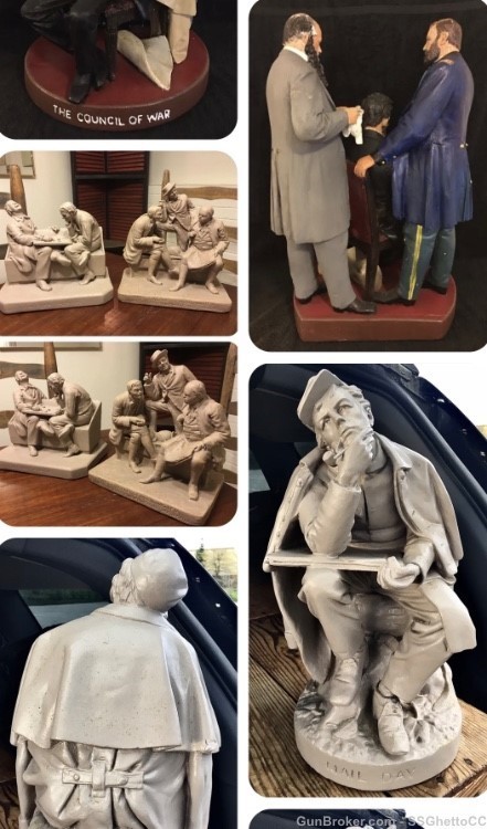 Civil War Rogers Group Statues 33 Pieces;3 Pedestals;4 Council’s;7Shot;RARE-img-3