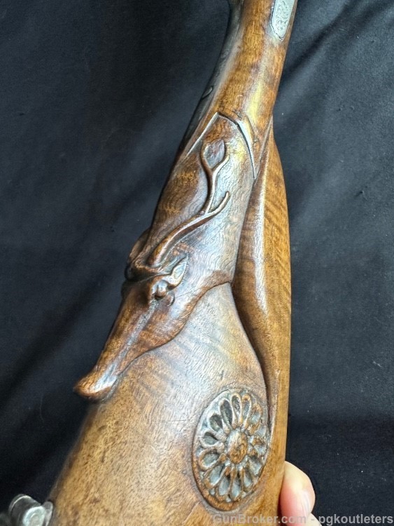 Carved and Engraved CONTINENTAL SIDE BY SIDE PERCUSSION SHOTGUN 12ga -img-5