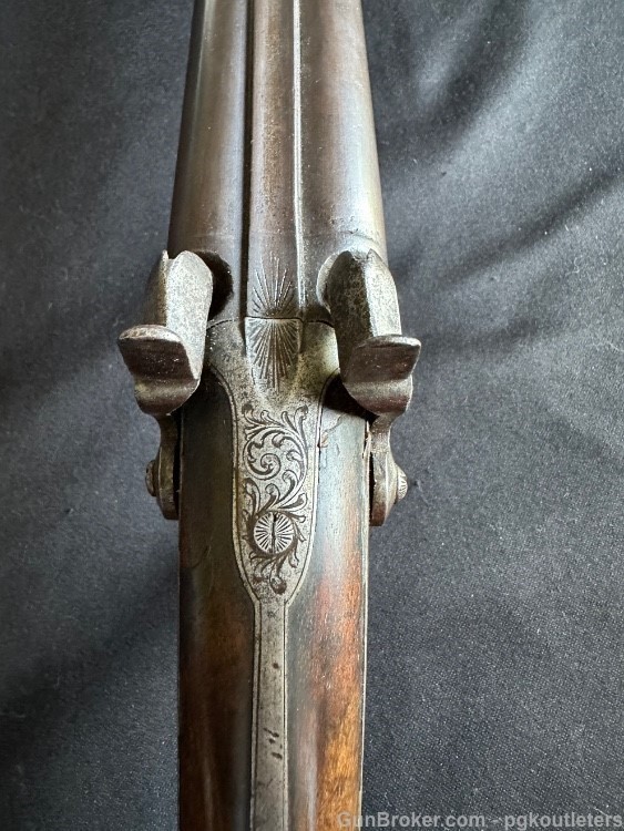 Carved and Engraved CONTINENTAL SIDE BY SIDE PERCUSSION SHOTGUN 12ga -img-36
